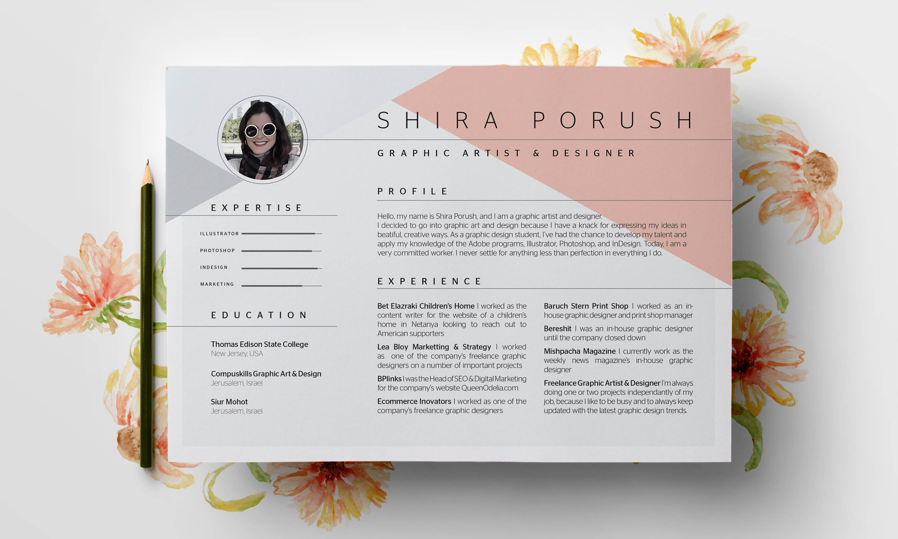shira ink updated resume layout  u0026 design